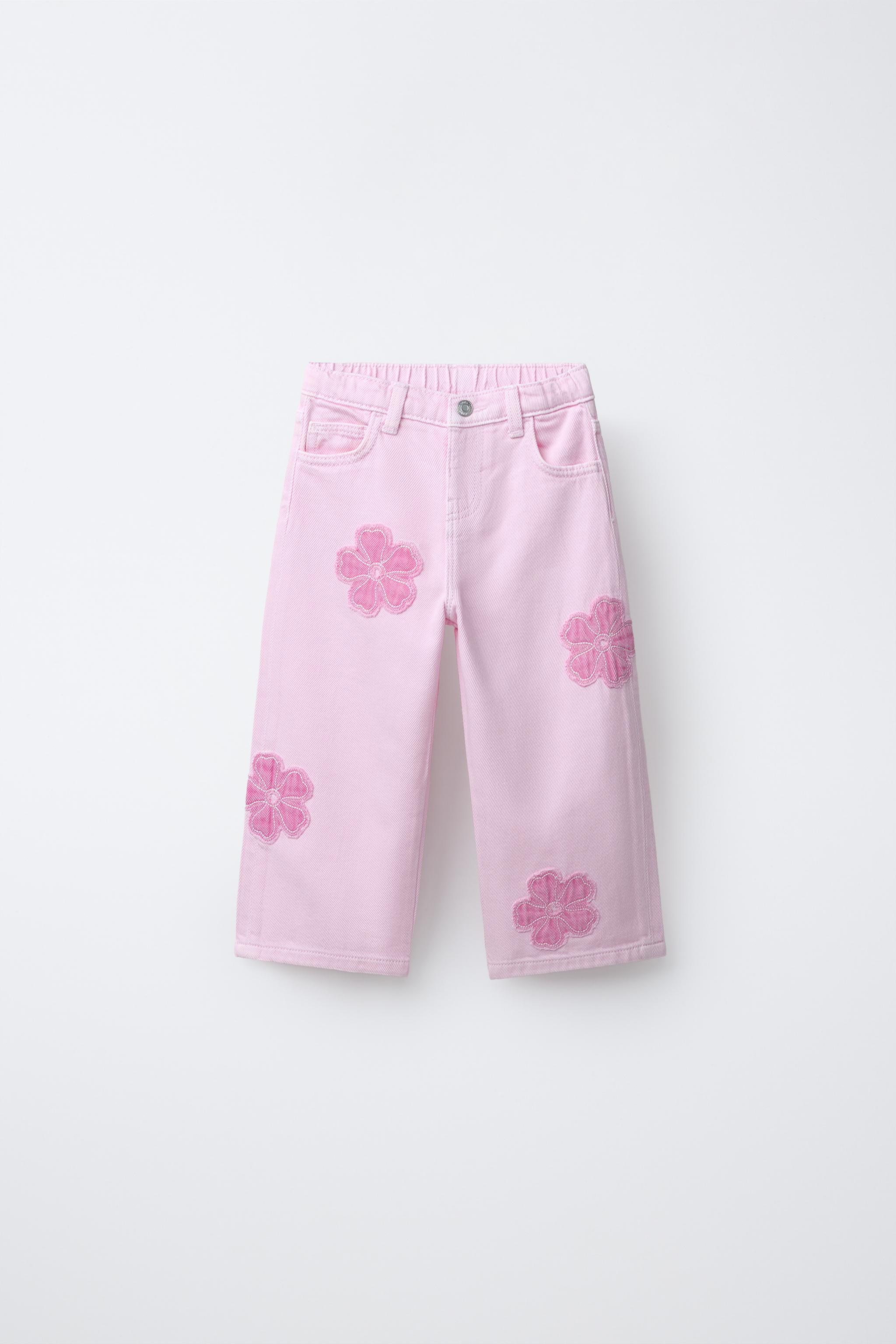 JEANS WIDE LEG FLEURS